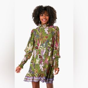 Farm Rio Wild Jungle Green Mini Dress